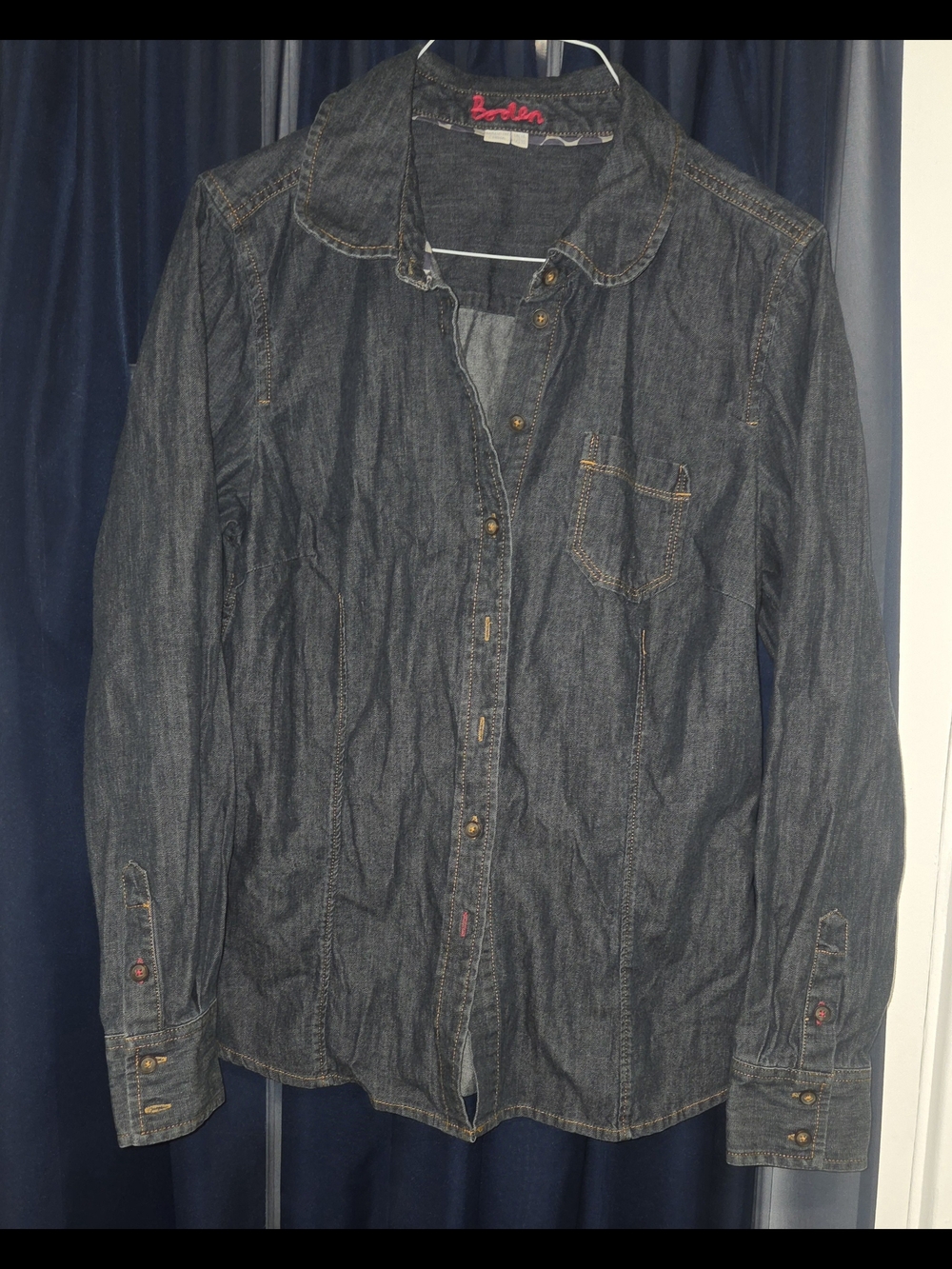 BODEN Women's Denim Button-Up Shirt - Blue, US Size 10
